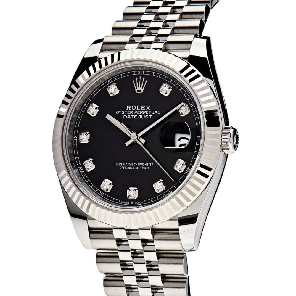 Rolex Datejust Diamond Black Dial Jubilee 41mm